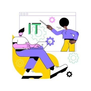 Information technology courses abstract concept vector illustration. イラスト素材
