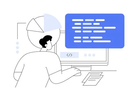 Information technology courses abstract concept vector illustration. Stock Illustration