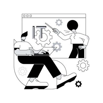 Information technology courses abstract concept vector illustration. 스톡 일러스트