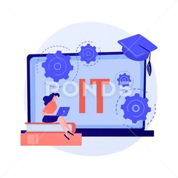 Information technology courses vector concept metaphor Stock Illustrationen