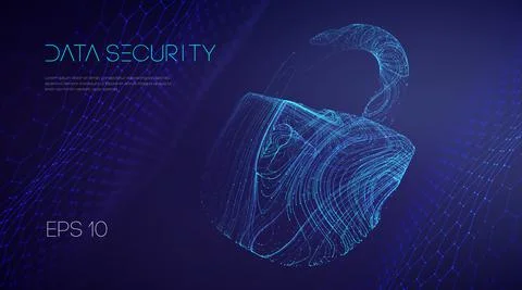 Information technology cyber security. IT teamwork cloud email data protection Stock Illustration