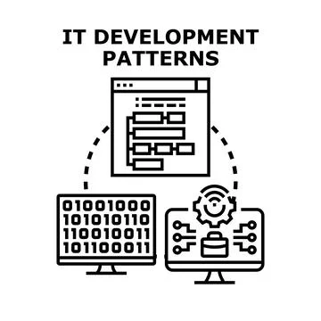 Information technology development patterns and software engineering process Stock Illustration