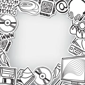 Information technology devices - frame background Illustrazione stock