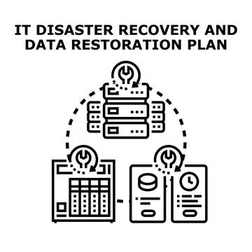 Information technology disaster recovery and data restoration plan Stock-Illustration