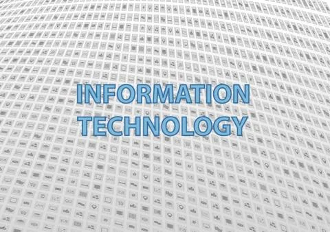 Information technology generic background in flat design. Stock Illustration