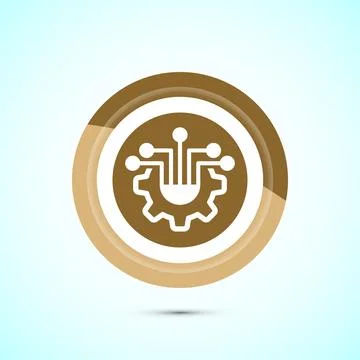 Information technology icon design illustration. Digital tech icon, Gold Co.. Stock Illustration