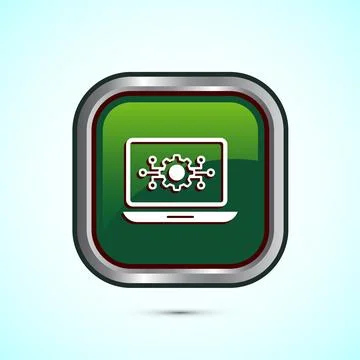 Information technology icon design illustration. Digital tech icon, Green C.. Stock Illustration