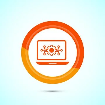 Information technology icon design illustration. Digital tech icon, Orange .. Illustrazione stock