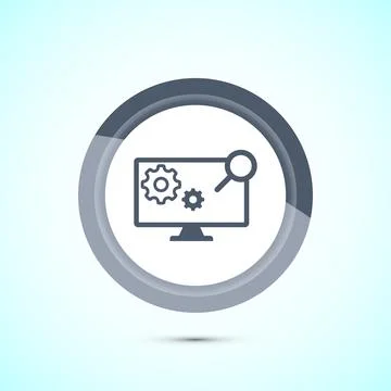 Information technology icon design illustration. Digital tech icon, Gray Co.. Stock Illustration