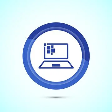 Information technology icon design illustration. Digital tech icon, Blue Co.. Stock Illustration