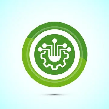 Information technology icon design illustration. Digital tech icon, Green C.. Stock Illustration