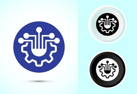 Information technology icon design illustration. Digital tech icon Illustrazione stock