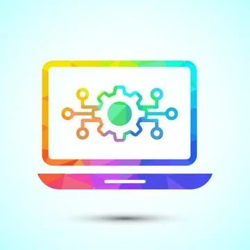 Information technology icon design illustration. Digital tech icon, low pol.. Stockillustratie