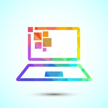 Information technology icon design illustration. Digital tech icon, low pol.. Stockillustratie