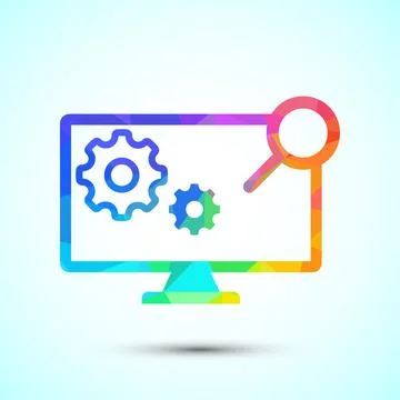 Information technology icon design illustration. Digital tech icon, low pol.. Stockillustratie