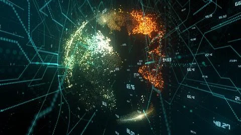 Information technology of internet of things IOT big data cloud computing  Stock Illustration