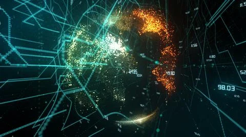 Information technology of internet of things IOT big data cloud computing Stock Illustration