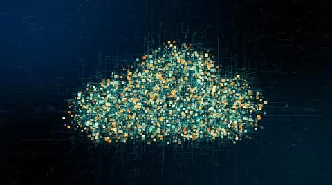 Information technology of internet of things IOT big data cloud computing  Stockillustratie