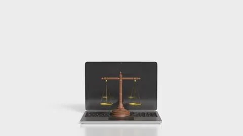 Information Technology Law and Digital Justice Concept 3d render. Stock Illustration