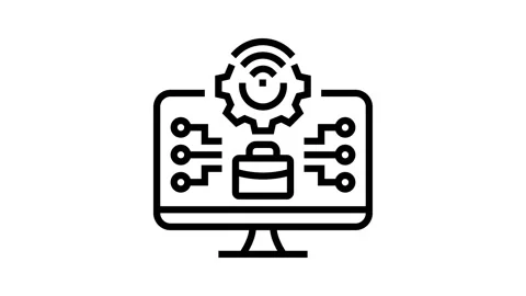Information technology management business line icon animation Stock Footage 326127613
