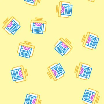 Information technology management business vector seamless pattern Stock Illustration