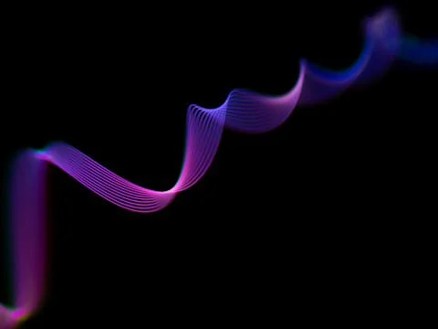 Information technology or big data concept: abstract glowing curves. イラスト素材