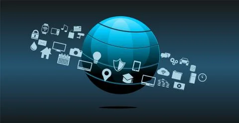 Information technology or technology innovation abstract background. Stock Illustration