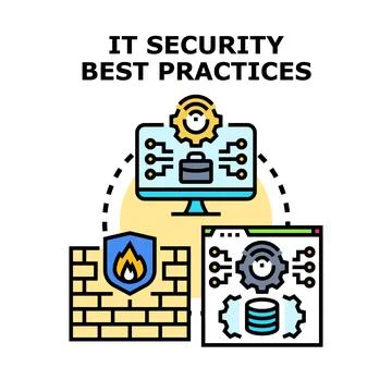 Information technology security best practices improving digital protection Stock Illustration