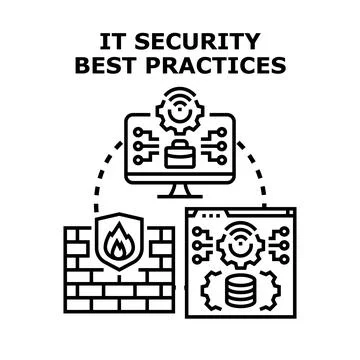 Information technology security best practices improving digital protection Stock Illustration