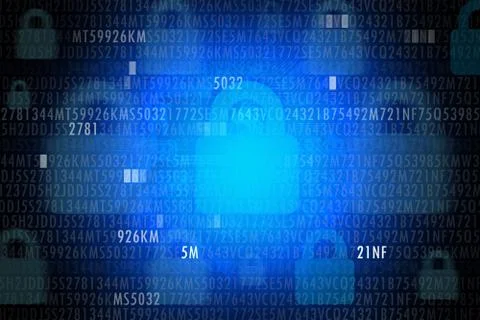 Information technology security concept with open lock system and binary numbers Stock-Fotos