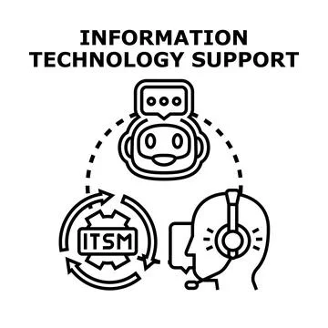 Information technology support systems integrating automation and human servi Stock Illustration