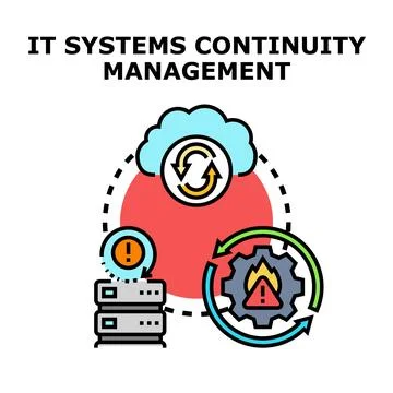 Information technology systems continuity management concept Stock Illustration