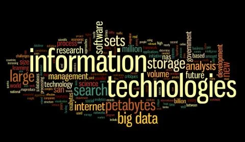 Information technology in tag cloud Stock Illustration