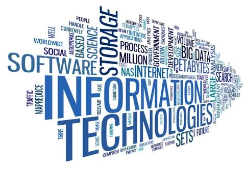 Information technology in tag cloud Illustrazione stock