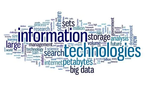 Information technology in tag cloud Illustrazione stock