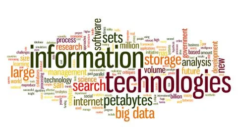 Information technology in tag cloud Stock Illustration