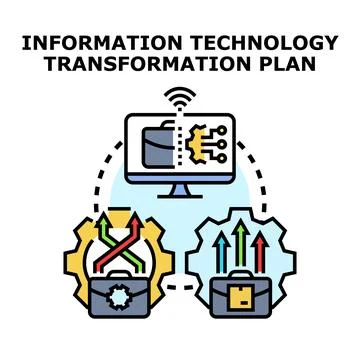 Information technology transformation plan concept vector イラスト素材