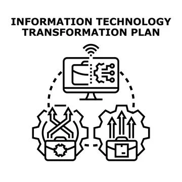 Information technology transformation plan concept vector Stock Illustration