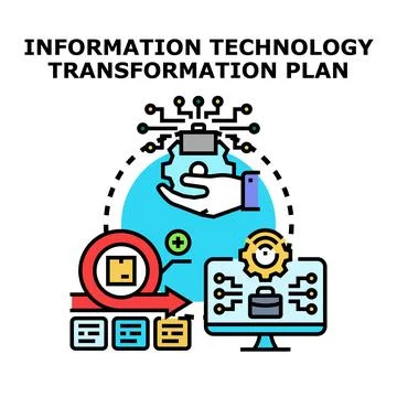 Information technology transformation planning digital business process Stockillustratie