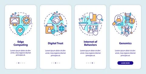 Information technology trends onboarding mobile app screen Stock Illustration