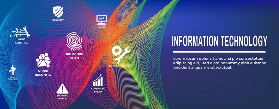 Information technology Web Header Banner with Wrench, Computer Repairman, com 스톡 일러스트