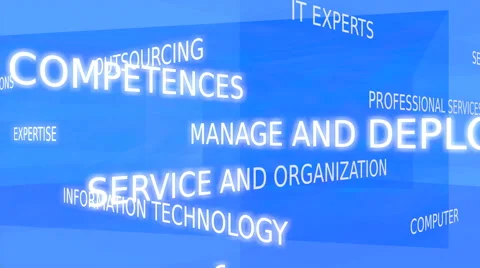 Information technology word tag cloud - blue variant, loop able Stock Footage 64914832