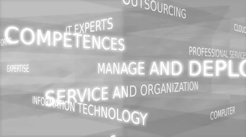 Information technology word tag cloud - grey variant, loop able Stock Footage 64915273