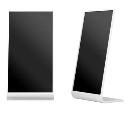Information terminal. interactive kiosk on white background. 3d rendering Illustrazione stock