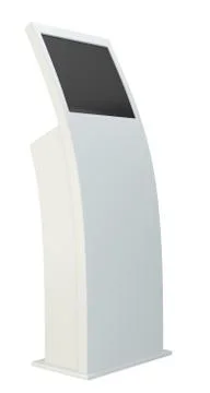 Information terminal. interactive kiosk on white background. Isolated on white Stock Illustration