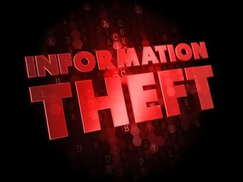Information Theft on Dark Digital Background. 스톡 일러스트