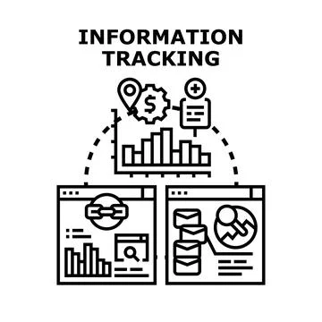 Information tracking and digital analytics concept Stock Illustration
