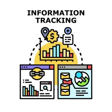 Information tracking and digital analytics concept Stock Illustration