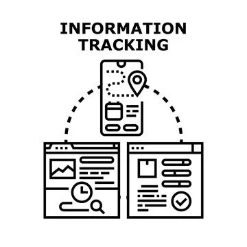 Information tracking and digital data monitoring concept Stock Illustration