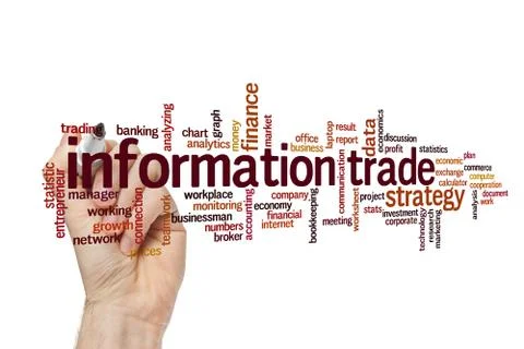 Information trade word cloud concept Stockfoto's